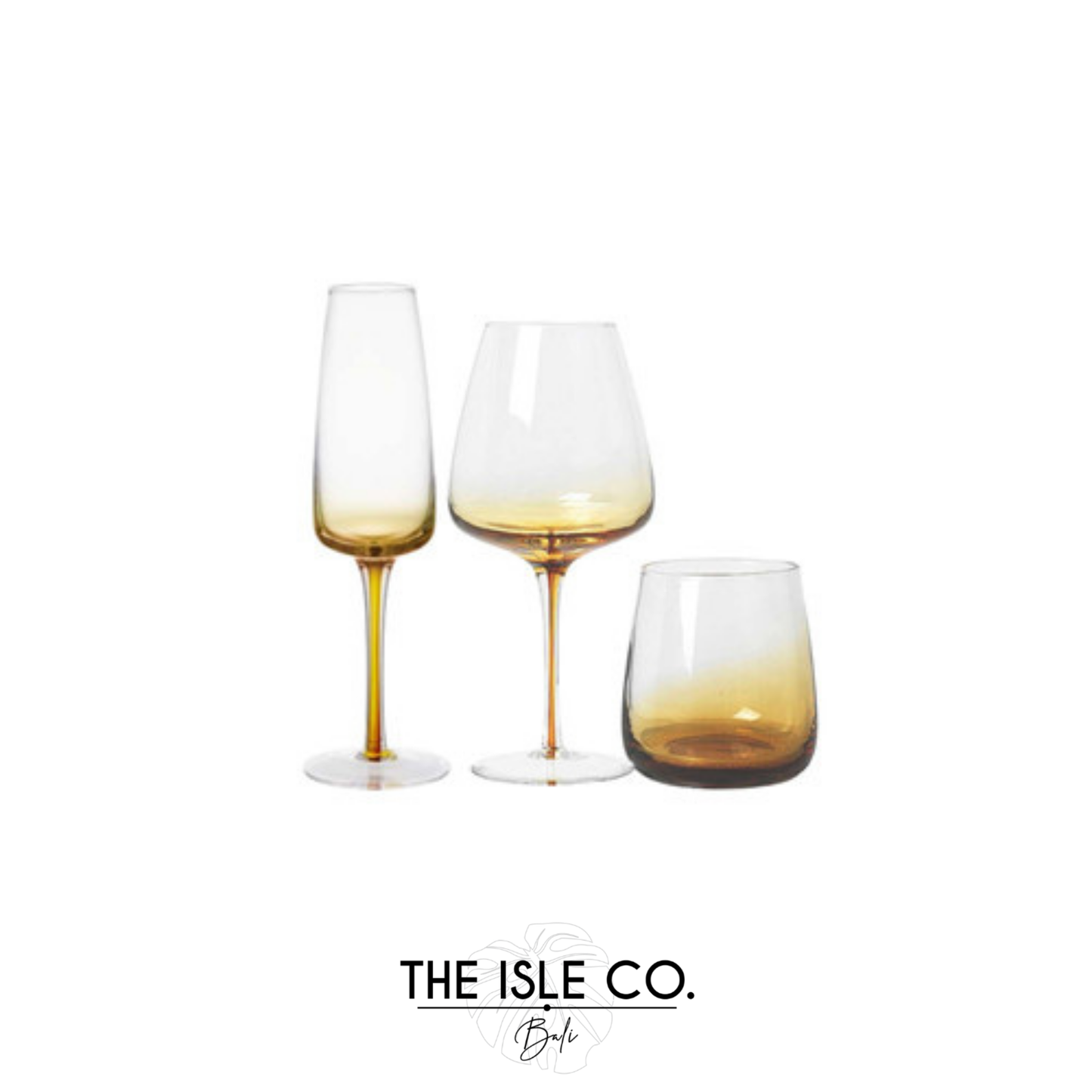 Milano Orange & Clear 3 Piece Glassware Set