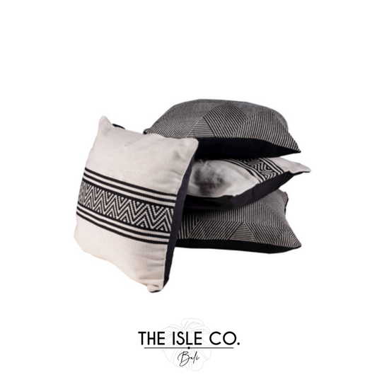 B & W Abstract Pillow Set