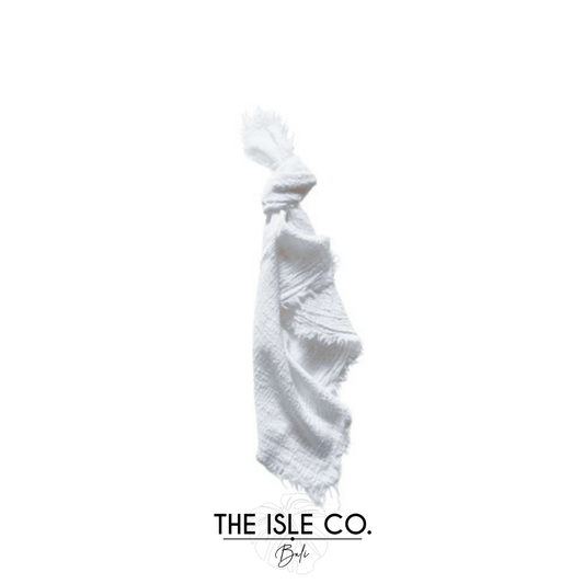 Bright White Cotton Gauze Natural Edge Napkin